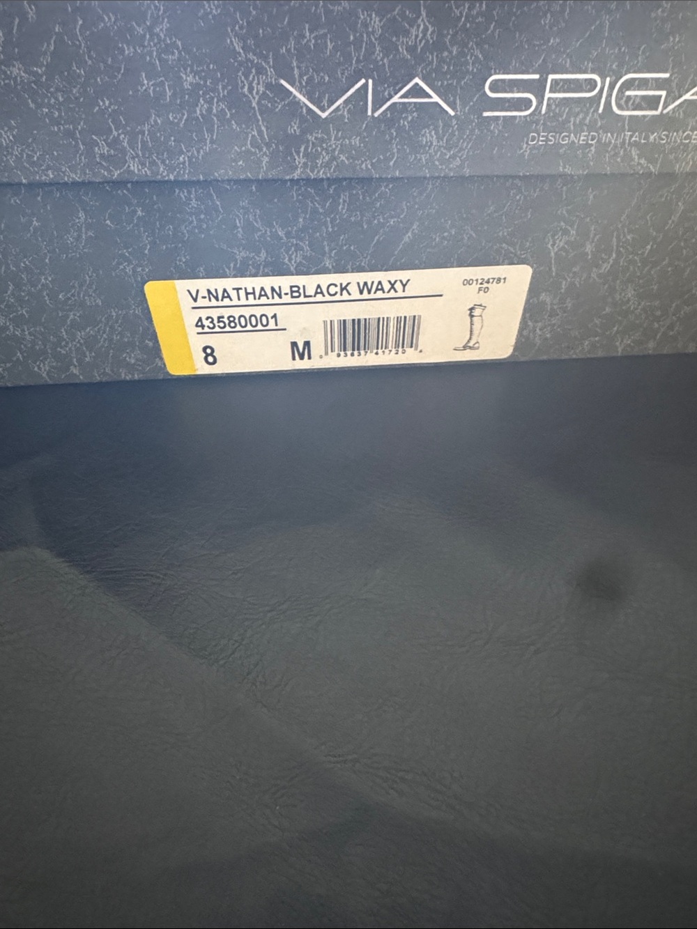 Via Spiga V-Nathan-Black Waxy over the knee lace up boot - Picture 4 of 5